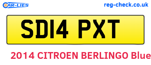 SD14PXT are the vehicle registration plates.