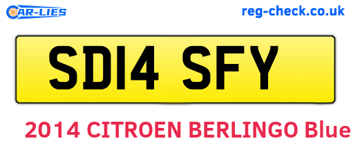 SD14SFY are the vehicle registration plates.