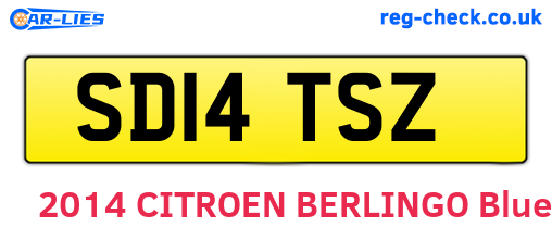 SD14TSZ are the vehicle registration plates.