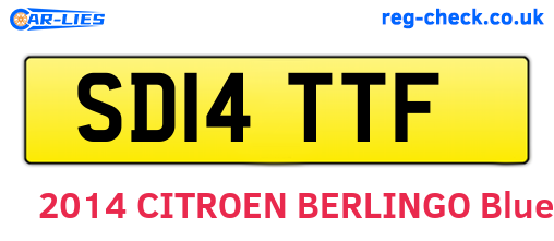SD14TTF are the vehicle registration plates.