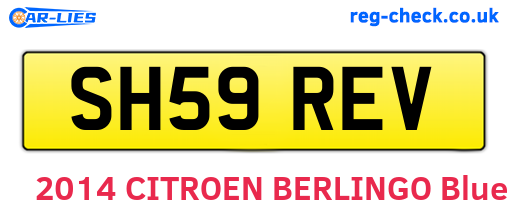 SH59REV are the vehicle registration plates.