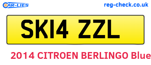 SK14ZZL are the vehicle registration plates.