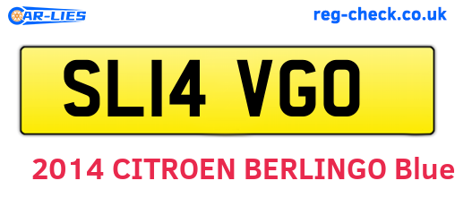 SL14VGO are the vehicle registration plates.