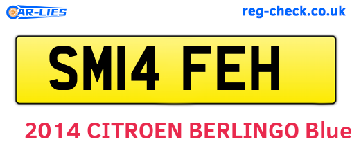 SM14FEH are the vehicle registration plates.