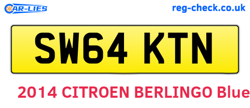 SW64KTN are the vehicle registration plates.