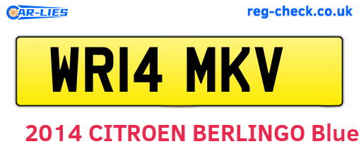 WR14MKV are the vehicle registration plates.