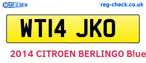 WT14JKO are the vehicle registration plates.
