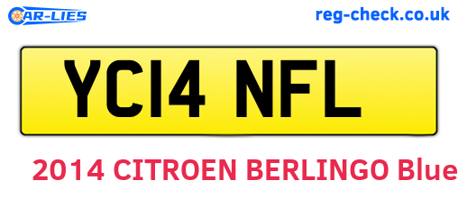 YC14NFL are the vehicle registration plates.