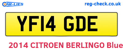 YF14GDE are the vehicle registration plates.