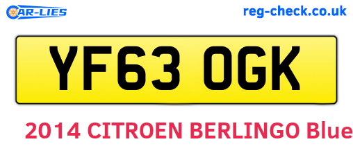 YF63OGK are the vehicle registration plates.