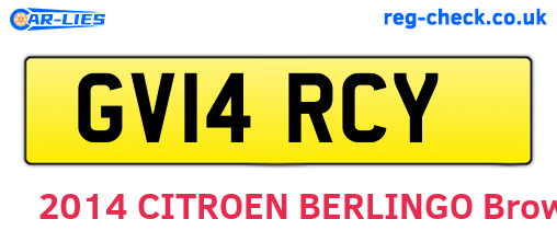GV14RCY are the vehicle registration plates.