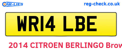 WR14LBE are the vehicle registration plates.