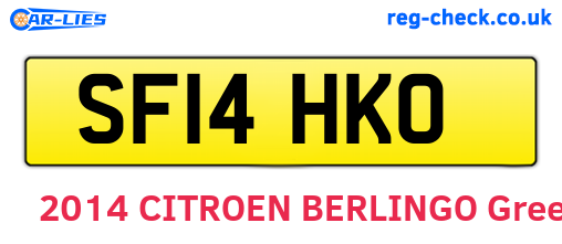 SF14HKO are the vehicle registration plates.