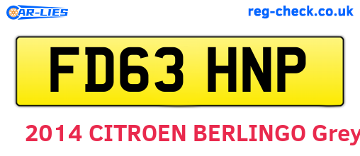 FD63HNP are the vehicle registration plates.