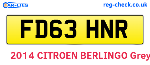FD63HNR are the vehicle registration plates.