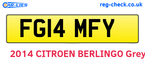 FG14MFY are the vehicle registration plates.