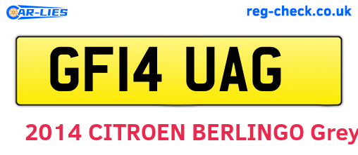 GF14UAG are the vehicle registration plates.