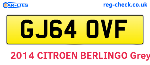 GJ64OVF are the vehicle registration plates.