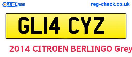 GL14CYZ are the vehicle registration plates.