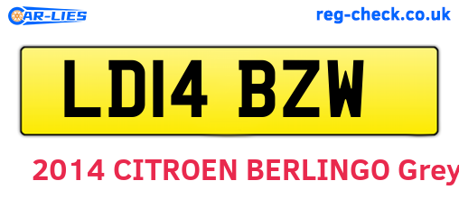 LD14BZW are the vehicle registration plates.