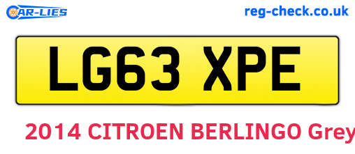 LG63XPE are the vehicle registration plates.