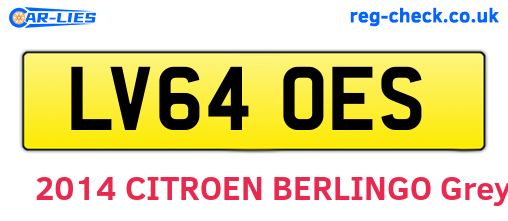 LV64OES are the vehicle registration plates.
