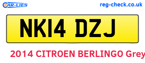 NK14DZJ are the vehicle registration plates.