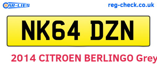 NK64DZN are the vehicle registration plates.