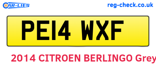 PE14WXF are the vehicle registration plates.