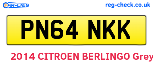 PN64NKK are the vehicle registration plates.