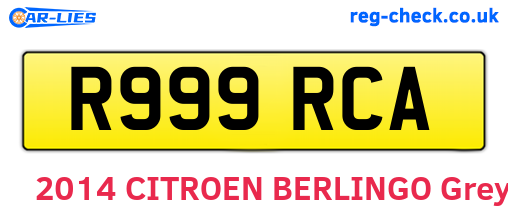 R999RCA are the vehicle registration plates.