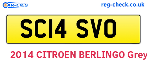SC14SVO are the vehicle registration plates.