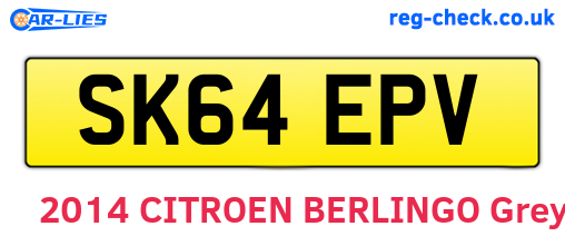 SK64EPV are the vehicle registration plates.