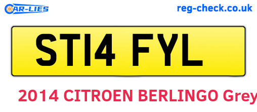 ST14FYL are the vehicle registration plates.