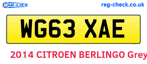 WG63XAE are the vehicle registration plates.
