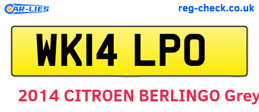 WK14LPO are the vehicle registration plates.
