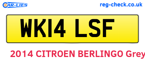 WK14LSF are the vehicle registration plates.