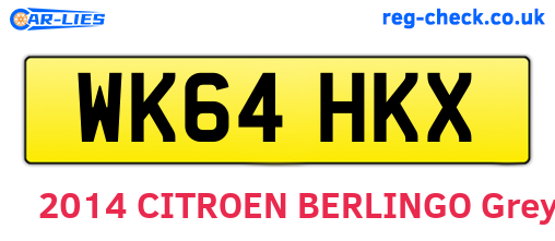 WK64HKX are the vehicle registration plates.
