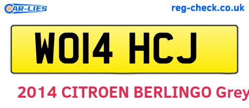 WO14HCJ are the vehicle registration plates.