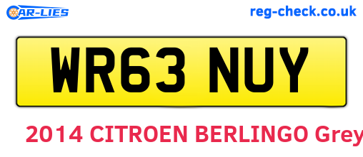 WR63NUY are the vehicle registration plates.