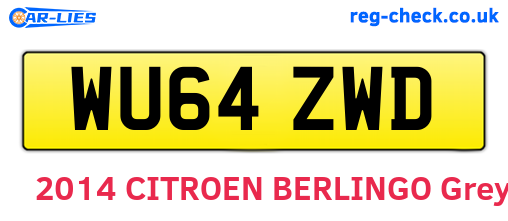WU64ZWD are the vehicle registration plates.