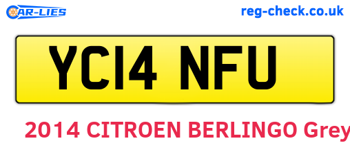 YC14NFU are the vehicle registration plates.