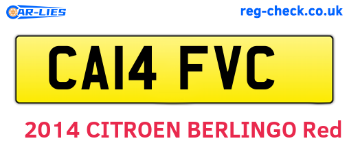 CA14FVC are the vehicle registration plates.