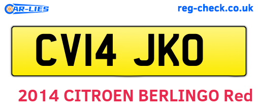 CV14JKO are the vehicle registration plates.