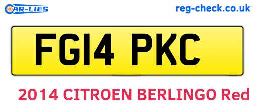 FG14PKC are the vehicle registration plates.