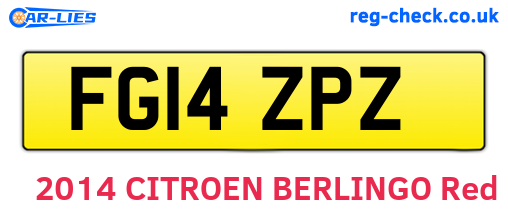 FG14ZPZ are the vehicle registration plates.