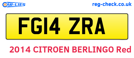 FG14ZRA are the vehicle registration plates.