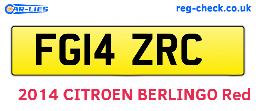 FG14ZRC are the vehicle registration plates.