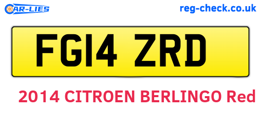 FG14ZRD are the vehicle registration plates.