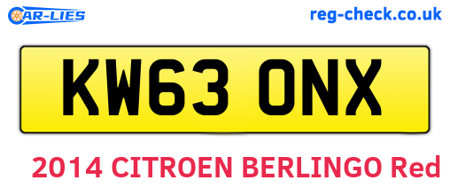 KW63ONX are the vehicle registration plates.